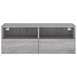 Berkfield Home TV Wall Cabinet Grey Sonoma 80x30x30 cm Engineered Wood - Size: 80 x 30 x 30 cm - thumbnail 8