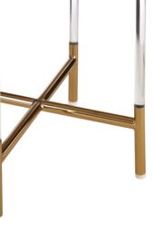 Orsina Side Table With Acrylic Top-Sturdy Lounge Round Table-Gold Finish Settee Side Table-Metallic Small Table in Gold - thumbnail 5