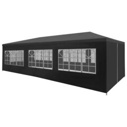 Berkfield Home Party Tent 3x9 m Anthracite in Black - thumbnail 1