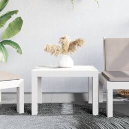 Berkfield Home Garden Table White 59x47x40 cm PP - Size: 59 x 47 x 40 cm - thumbnail 2