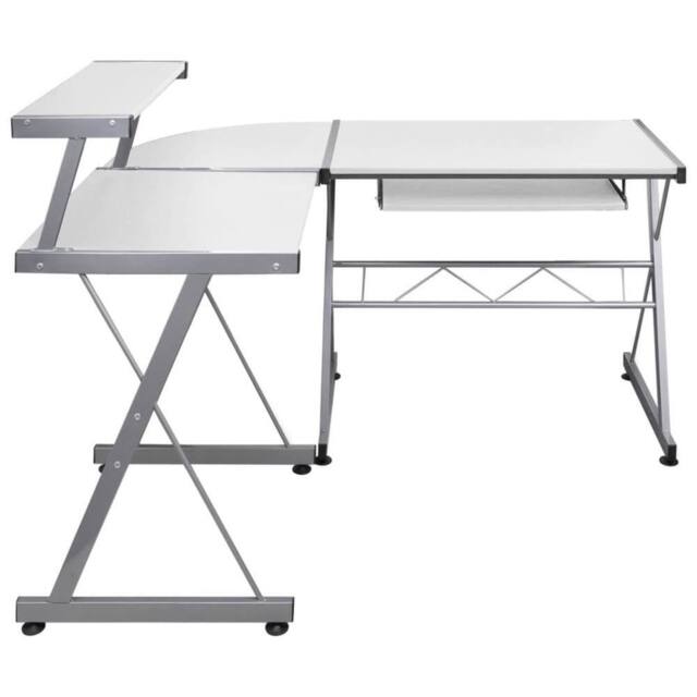 Berkfield Home Durable Corner Computer Desk White 132x112x99 cm Engineered Wood - Size: 132 x 112 x 99 cm - image 1