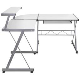 Berkfield Home Durable Corner Computer Desk White 132x112x99 cm Engineered Wood - Size: 132 x 112 x 99 cm