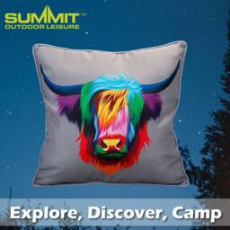 VFM e-Store Scatter Cushion Highland Cow Print Design Piping Edge Soft Multi - thumbnail 3
