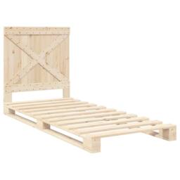 Berkfield Home Beautiful Bed Frame without Mattress with Headboard 90x200 cm Sol in Light Tan - thumbnail 1