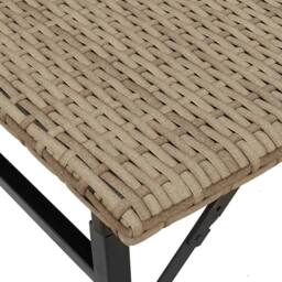 Berkfield Home 5 Piece Garden Dining Set Foldable Beige Poly Rattan - thumbnail 9