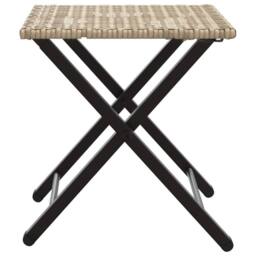 Berkfield Home 5 Piece Garden Dining Set Foldable Beige Poly Rattan - thumbnail 7