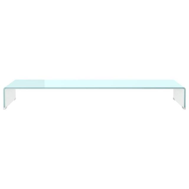Berkfield Home TV Stand/Monitor Riser Glass Green 110x30x13 cm in Aqua - Size: 110 x 30 x 13 cm - image 1
