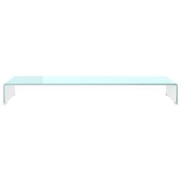 Berkfield Home TV Stand/Monitor Riser Glass Green 110x30x13 cm in Aqua - Size: 110 x 30 x 13 cm