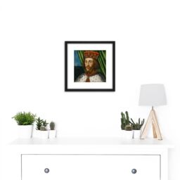 Artery8 British School King John Portrait 8X8 Inch Square Wooden Framed Wall Art Print Picture with Mount in Black - thumbnail 2