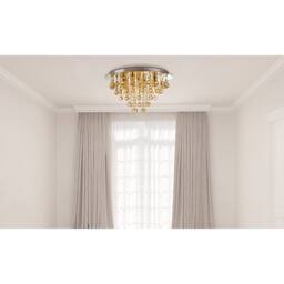 Netlighting London 46cm Ceiling Light Gold Colors Acrylic Crystal Gold 5x E14 - thumbnail 3