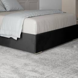 Casani Sudborough Upholstered Soft Velvet Black Metal Designer Bed Frame - Size: Single - thumbnail 7