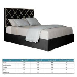 Casani Sudborough Upholstered Soft Velvet Black Metal Designer Bed Frame - Size: Single - thumbnail 8