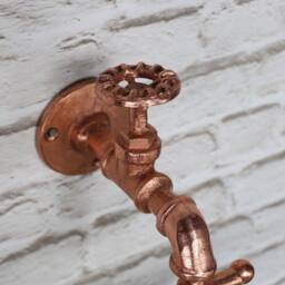 Melody Maison Copper Metal Tap Toilet Roll Holder 19cm X 21cm - Size: 19 cm X 21 cm - thumbnail 6