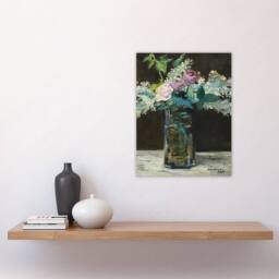 "Artery8 Vase of White Lilacs & Roses Manet Vintage Wall Art Print Poster - Size: W18"" x H24""" - thumbnail 4