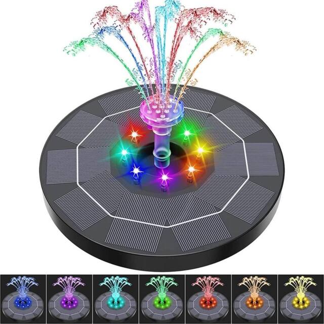FLAVORA 8 LED Solar Panel Powered Fountain Water Feature Pump in Black - Size: 100 cm x 100 cm - image 1