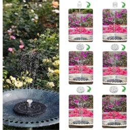 FLAVORA 8 LED Solar Panel Powered Fountain Water Feature Pump in Black - Size: 100 cm x 100 cm - thumbnail 4