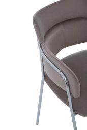 Orsina Tamzin Velvet Dining Chair With Chrome Finish in Brown - thumbnail 5
