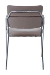 Orsina Tamzin Velvet Dining Chair With Chrome Finish in Brown - thumbnail 4