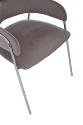 Orsina Tamzin Velvet Dining Chair With Chrome Finish in Brown - thumbnail 6