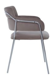 Orsina Tamzin Velvet Dining Chair With Chrome Finish in Brown - thumbnail 3