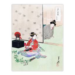Artery8 Gekko Framed Wall Art Wrapping A Gift Beauties & Flowers Series in Green - Size: A4 - thumbnail 3