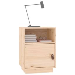 Berkfield Home Bedside Cabinet 40x34x55 cm Solid Wood Pine in Light Tan - Size: 40 x 34 x 55 cm - thumbnail 4