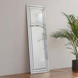 Cheshire Linea Frameless Glass Dress Mirror in Clear - thumbnail 2