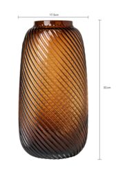 BHS Cognac Tall Spiral Glass Vase in Amber - thumbnail 4