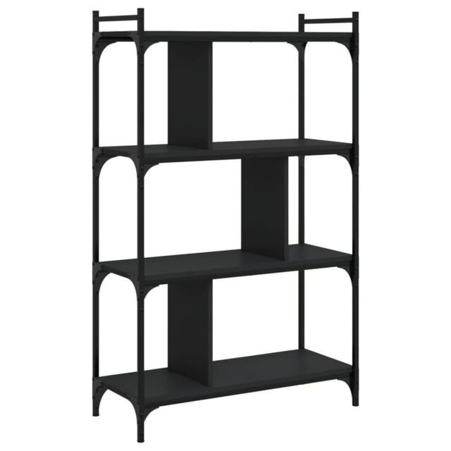 Berkfield Home Bookcase 4-Tier Black 76x32x123 cm Engineered Wood - Size: 76 x 32 x 123 cm - image 1
