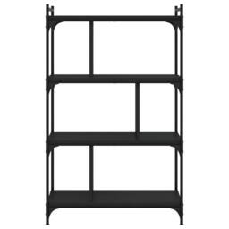 Berkfield Home Bookcase 4-Tier Black 76x32x123 cm Engineered Wood - Size: 76 x 32 x 123 cm - thumbnail 4