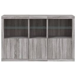 Berkfield Home Sideboard with LED Lights Grey Sonoma 162x37x100 cm - Size: 162 x 37 x 100 cm - thumbnail 6