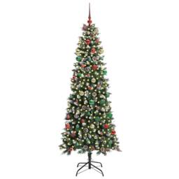 Berkfield Home Artificial Christmas Tree with 300 LEDs Green 86 x 86 x 210 cm - thumbnail 3