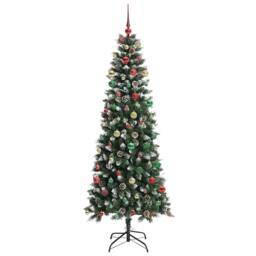 Berkfield Home Artificial Christmas Tree with 300 LEDs Green 86 x 86 x 210 cm - thumbnail 6
