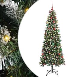Berkfield Home Artificial Christmas Tree with 300 LEDs Green 86 x 86 x 210 cm - thumbnail 2