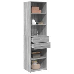 Berkfield Home Highboard Grey Sonoma 50x42.5x185 cm Engineered Wood - thumbnail 3