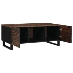 Berkfield Home Stunning Coffee Table - 100x54x40 cm, solid & engineered wood in Brown - Size: 100 x 54 x 40 cm - thumbnail 3