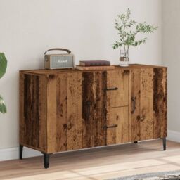 Berkfield Home Sideboard Old Wood 100x36x60 cm Engineered Wood in Brown - Size: 100 x 36 x 60 cm - thumbnail 4