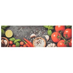 Berkfield Home Kitchen Rug Washable Vegetables 45x150 cm Velvet - thumbnail 2