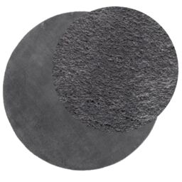 Berkfield Home Rug Short Pile Soft & Washable Anthracite Ã˜ 160 cm in Black - Size: 100 cm diameter - thumbnail 3