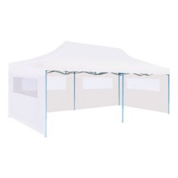 Berkfield Home Folding Pop-up Partytent with Sidewalls 3x6 m Steel White - thumbnail 1