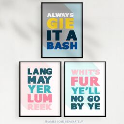 Artery8 Wall Art Print Pack of 3 A4 Scottish Sayings Good Wish Motivational Inspirational Expression Pastels Living Room s Set - thumbnail 5