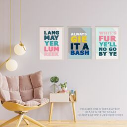 Artery8 Wall Art Print Pack of 3 A4 Scottish Sayings Good Wish Motivational Inspirational Expression Pastels Living Room s Set - thumbnail 3