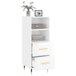 Berkfield Home Sideboard High Gloss White 34.5x34x90 cm Engineered Wood - thumbnail 4