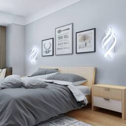 Pheashine Modern LED Wall Light Sconce, 22W, White, Acrylic, 6500K Cool White - thumbnail 6