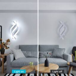 Pheashine Modern LED Wall Light Sconce, 22W, White, Acrylic, 6500K Cool White - thumbnail 4