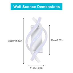 Pheashine Modern LED Wall Light Sconce, 22W, White, Acrylic, 6500K Cool White - thumbnail 3