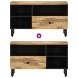 Berkfield Home TV Cabinet 80x33x46 cm Solid Wood Mango in Brown - Size: 80 x 33 x 46 cm - thumbnail 6