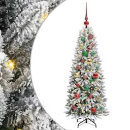 Berkfield Home Green Artificial Christmas Tree with 150 LEDs White 53 x 53 x 120 cm - thumbnail 3