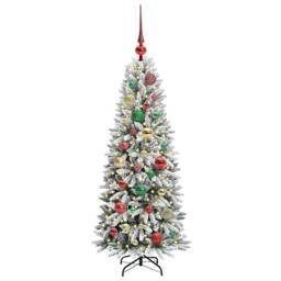 Berkfield Home Green Artificial Christmas Tree with 150 LEDs White 53 x 53 x 120 cm - thumbnail 1