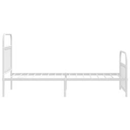 Berkfield Home Metal Bed Frame with Headboard & Footboard White 90x190 cm Single - thumbnail 7